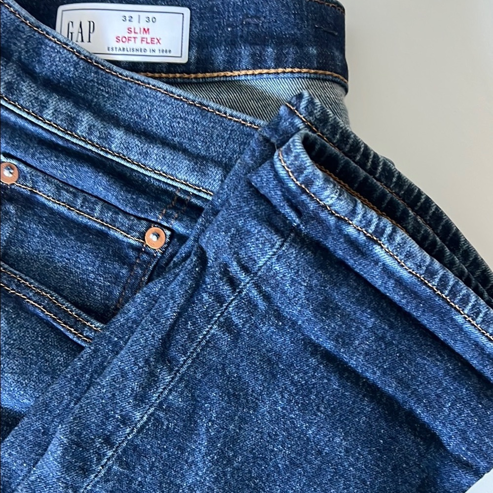 GAP Men's Slim Soft Flex Blue Jeans Size Waist 30 - Picture 3 of 7